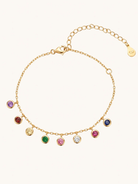 Front View of Anna Bracelet Adjustable Length Gold Plated Brass One Size 3.1gms