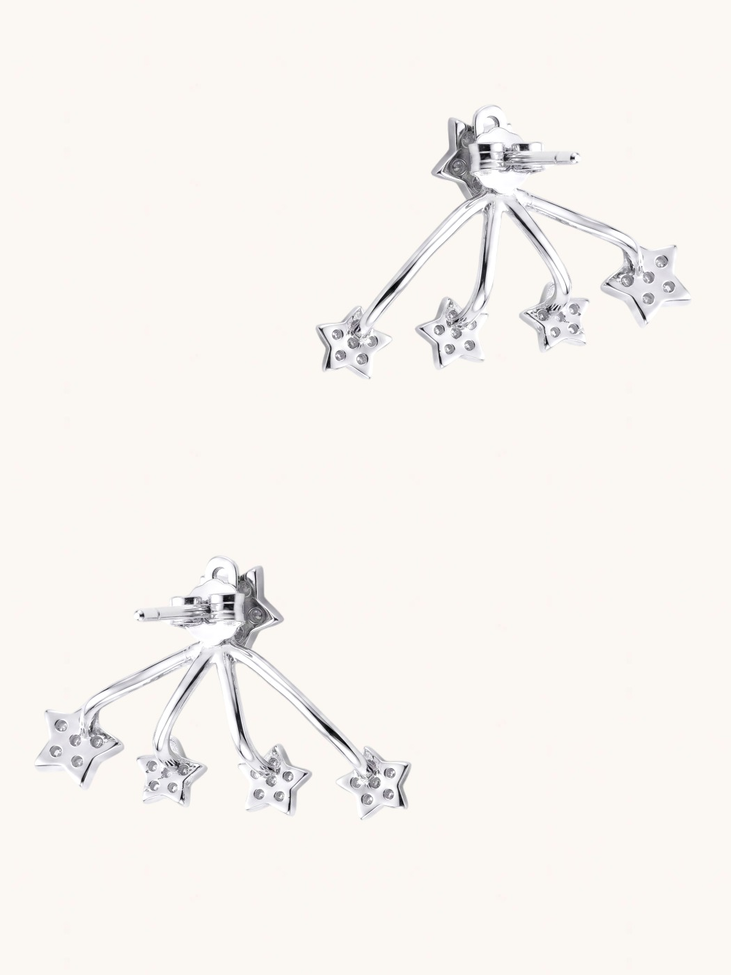 Rear View of Jia Ear Jacket Earrings Jewelry for Pierced Ears 925 Sterling Silver 2 cm 2.2gms