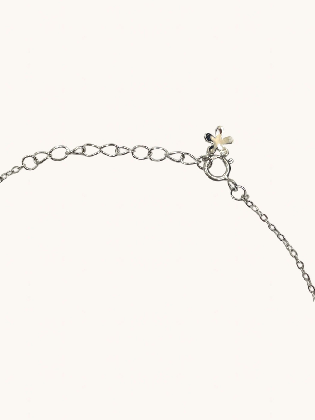 Rear View of Misty Butterfly Anklet in 925 Sterling Silver Comfort Fit Metal 8.5 inches 1.3gms
