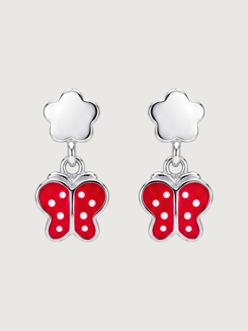 Front View of Little Princess Butterfly Dangle Earrings Jewelry for Pierced Ears 925 Sterling Silver One Size 1.8gms