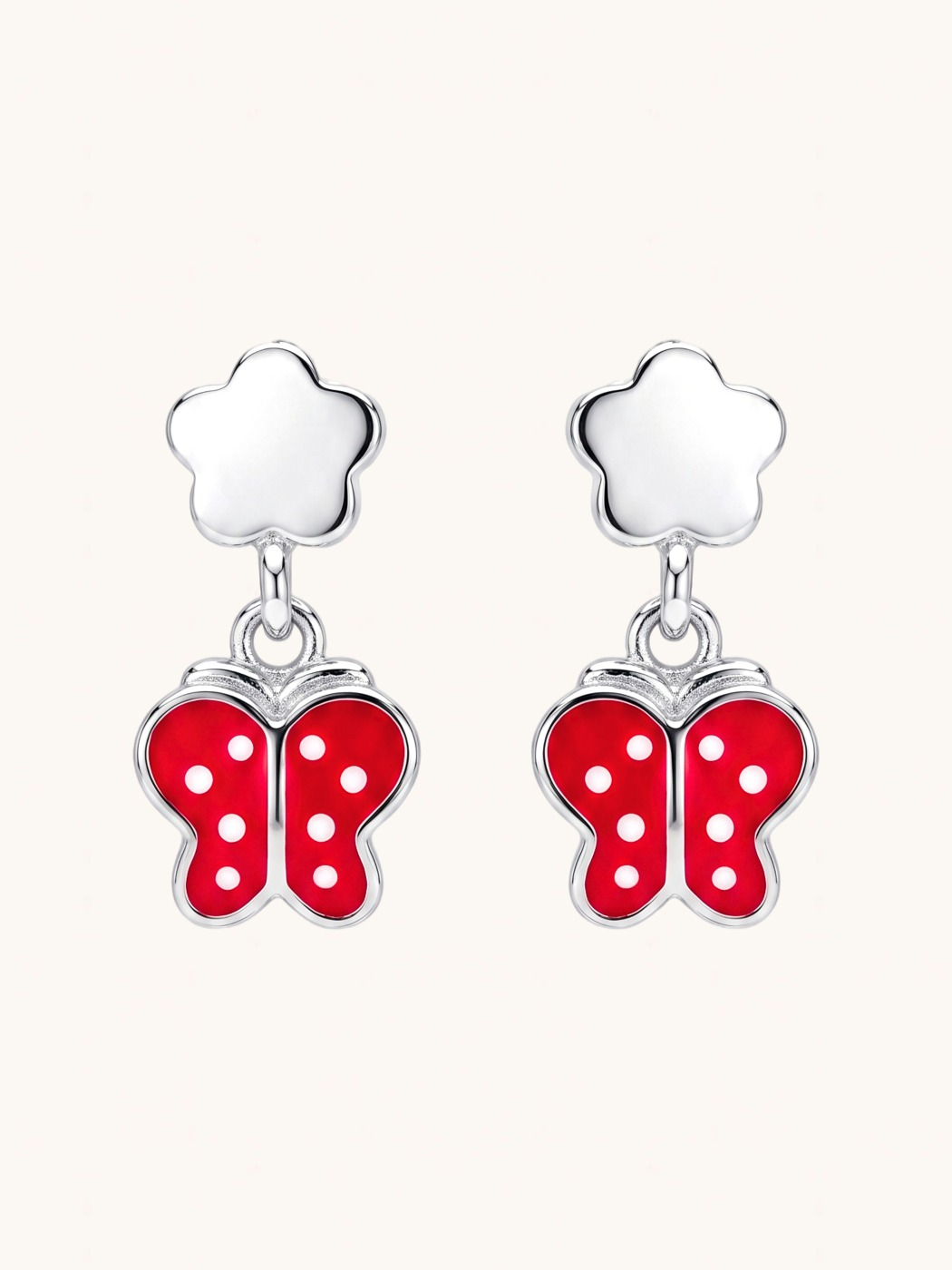 Front View of Little Princess Butterfly Dangle Earrings Jewelry for Pierced Ears 925 Sterling Silver One Size 1.8gms