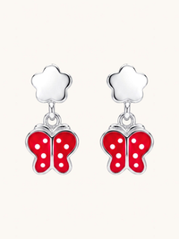 Front View of Little Princess Butterfly Dangle Earrings Jewelry for Pierced Ears 925 Sterling Silver One Size 1.8gms