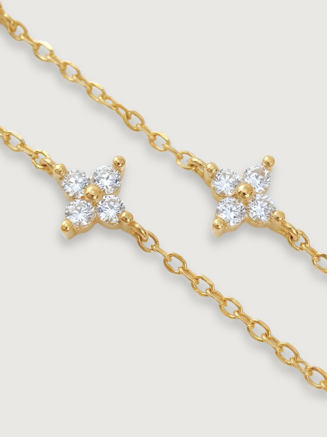 Rear View of Irene Star Charm Anklet in 18K Gold Plated Sterling Silver Adjustable Length 18k 925 1.7gms