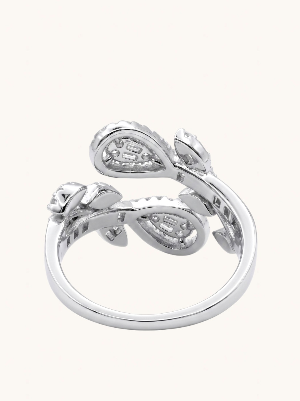 Rear View of Cassy Open Adjustable Ring Comfort Fit 925 Sterling Silver 7 mm 3.4gms