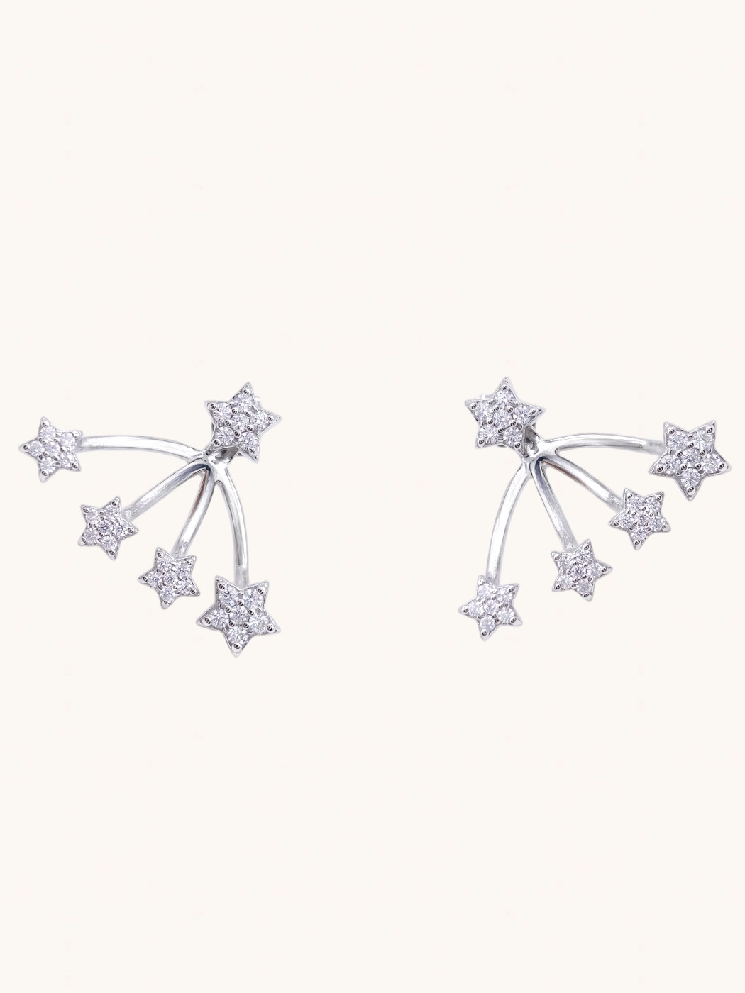 Front View of Jia Ear Jacket Earrings Jewelry for Pierced Ears 925 Sterling Silver 2 cm 2.2gms