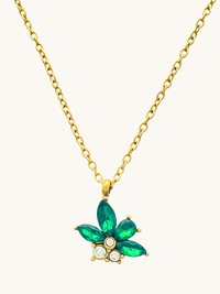 Front View of Jayda Pendant Necklace in 18k Gold Plated Metal Adjustable Length Steel | Hypoallergenic Tarnish Resistant Sweat Water Stone Eco - Friendly One Size 2.5gms Stainless