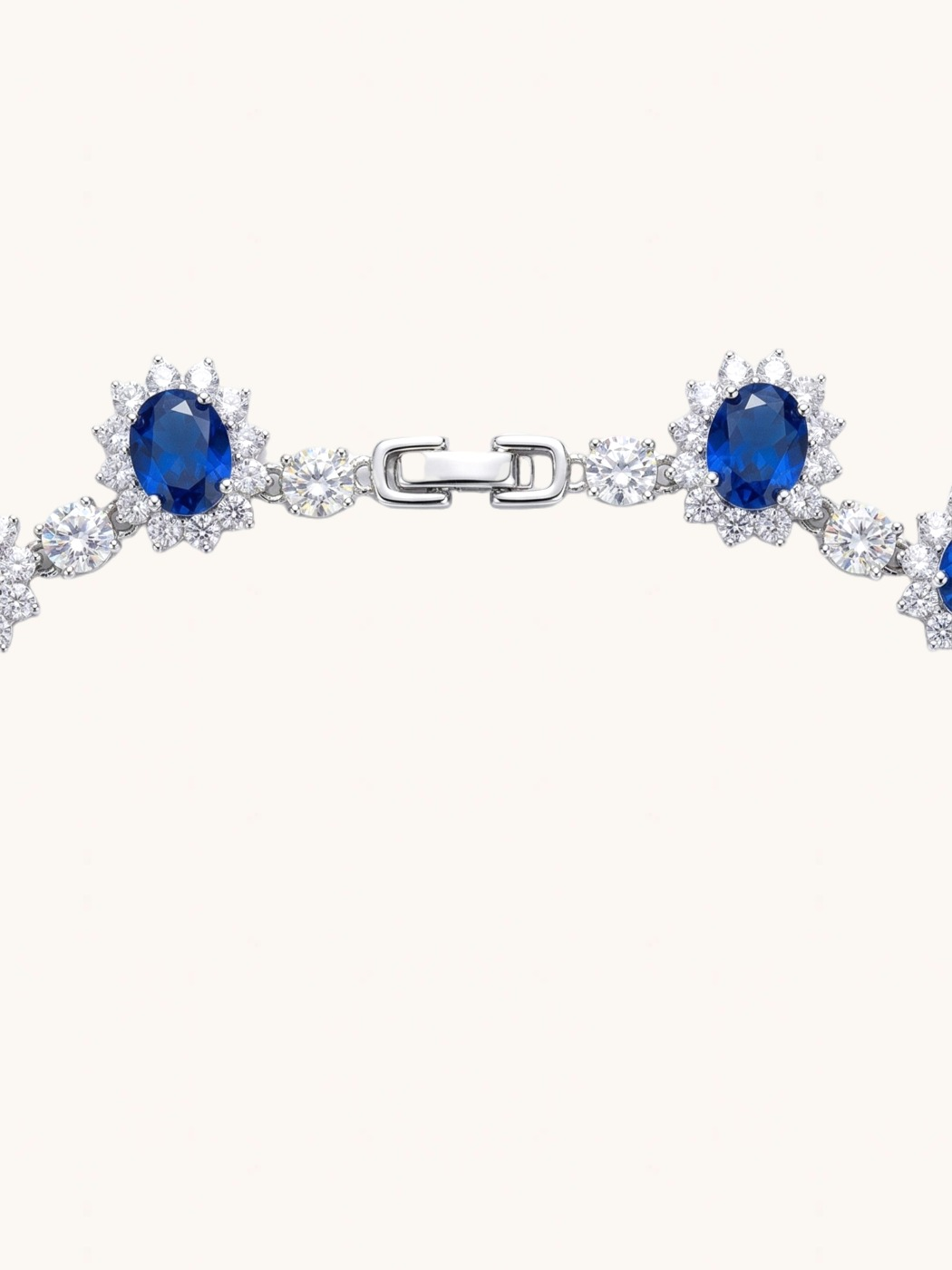 Rear View of Azeneth Necklace and Earrings Set in Rhodium Plated Metal Comfort Fit Copper 16 inches 63.9gms