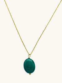 Front View of Liana Pendant Necklace in 18K Gold Plated Sterling Silver Fixed Length 18k 925 Metal Stone One Size 3.3gms