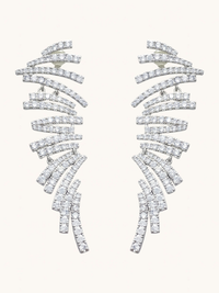 Front View of Ayla Chandelier Earrings Jewelry for Pierced Ears Rhodium Plated Copper 925 Sterling Silver One Size 18gms