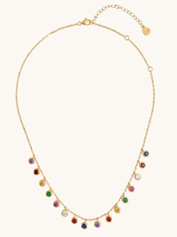 Front View of Anna Necklace Adjustable Length Gold Plated Brass One Size 5.6gms