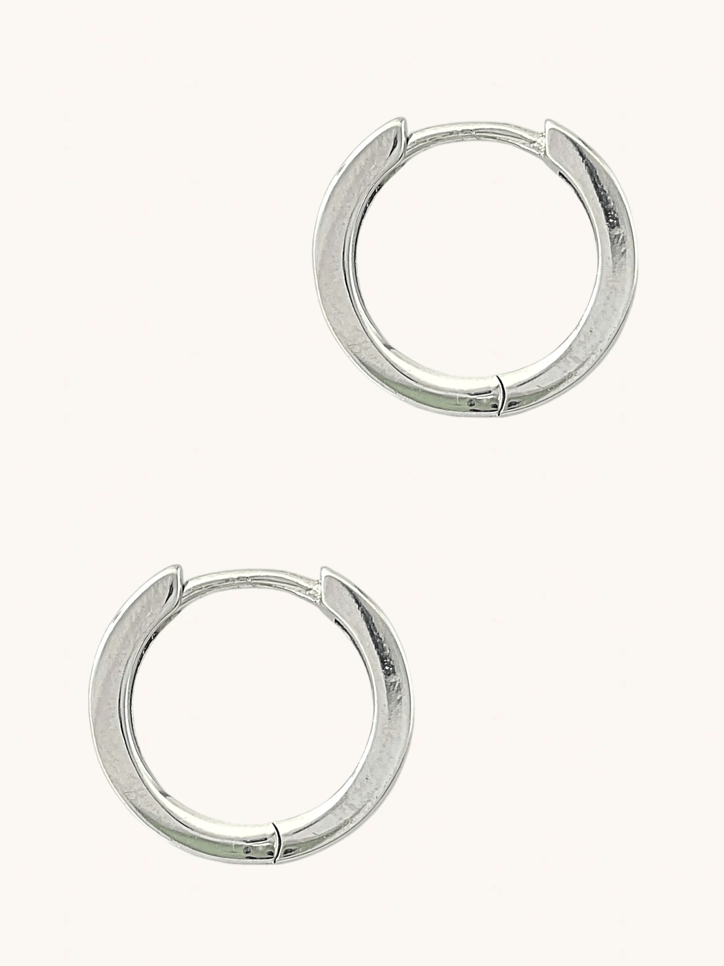 Rear View of Sara Hoop Earrings in Sterling Silver Jewelry for Pierced Ears 925 Metal One Size 2.6gms