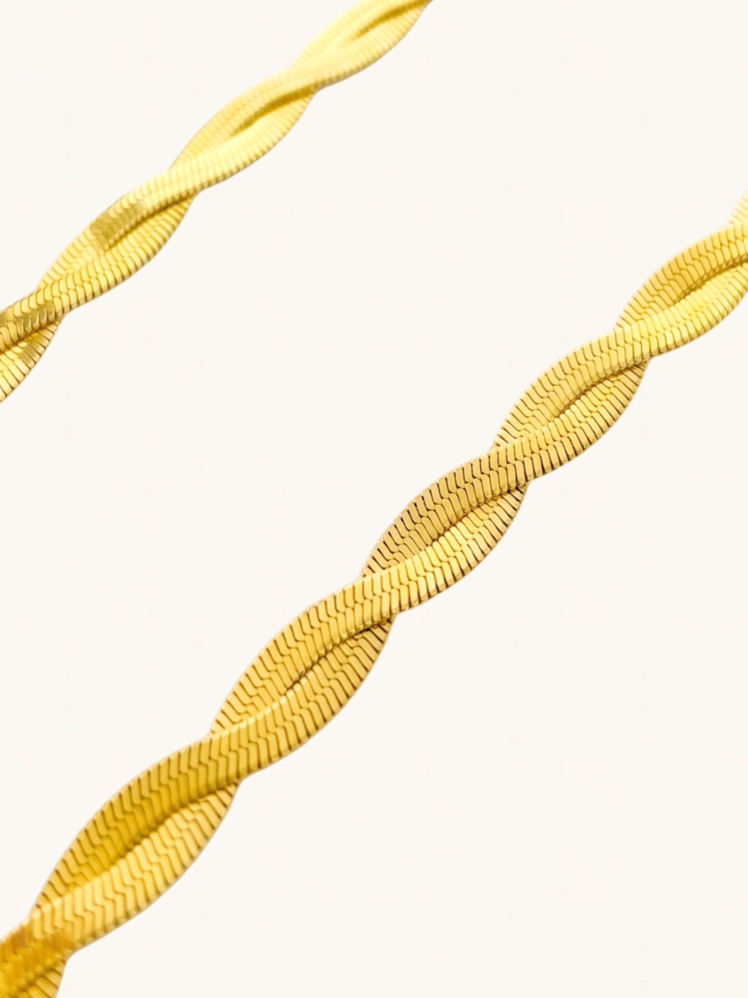 Rear View of Raia Ripple Necklace Adjustable Length 18k Gold Plated Steel | Hypoallergenic Tarnish Resistant Sweat Water Eco - Friendly One Size 11.7gms Stainless