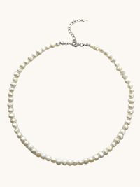 Front View of Ariel Keshi Pearl Necklace in 925 Sterling Silver Adjustable Length Metal Stone One Size 16.7gms