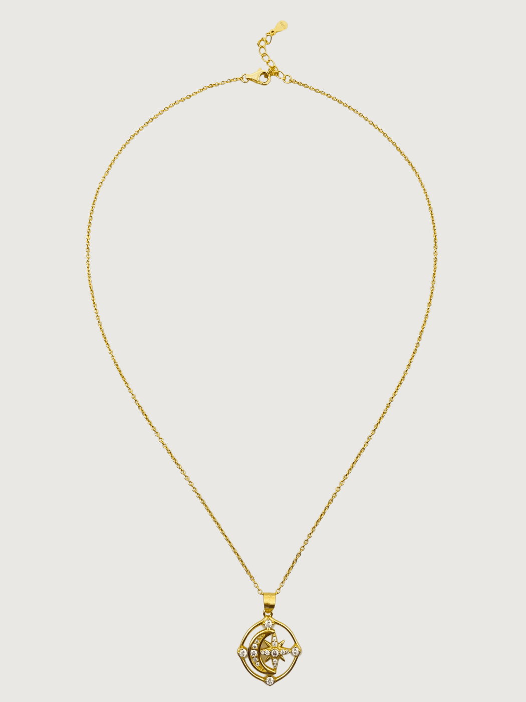 Rear View of Maha Pendant Necklace in 18k Gold-Plated Sterling Silver Adjustable Length Gold Plated 925 Metal One Size 3.3gms