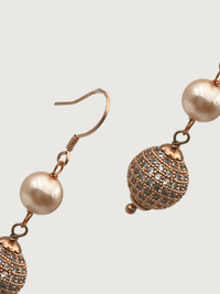 Rear View of Lara Earrings in Sterling Silver with 18K Rose Gold Plating Jewelry for Pierced Ears 18k Plated 925 Metal Stone One Size 8gms