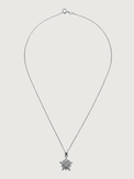 Rear View of Belle Snowflake Necklace in Sterling Silver Fixed Length 925 Metal One Size 3.2gms