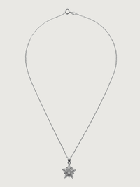 Rear View of Belle Snowflake Necklace in Sterling Silver Fixed Length 925 Metal One Size 3.2gms