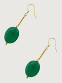 Rear View of Liana Onyx Earrings in 18K Gold Plated Silver Jewelry for Pierced Ears 18k 925 Sterling Metal Stone One Size 4.8gms