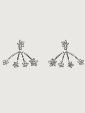 Front View of Gia Ear Jacket Earrings in 925 Sterling Silver Jewelry for Pierced Ears Metal 2 cm 2.2gms