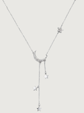 Front View of Alia Lariat Necklace Adjustable Length 925 Sterling Silver 17 inches 2.1gms