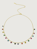 Front View of Anna Necklace in 18K Gold Plated Sterling Silver Adjustable Length 18k 925 Metal One Size 5.6gms