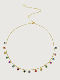 Front View of Anna Necklace in 18K Gold Plated Sterling Silver Adjustable Length 18k 925 Metal One Size 5.6gms