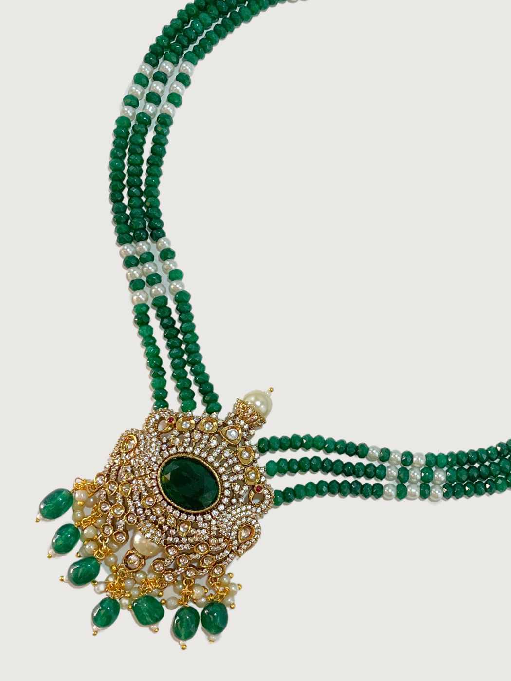 Closeup of Megha Necklace Adjustable Length Gold Plated Brass One Size 85.4gms