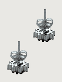 Rear View of Bluestar Stud Earrings in Sterling Silver Jewelry for Pierced Ears 18k Gold Plated 925 Metal Stone One Size 2.6gms