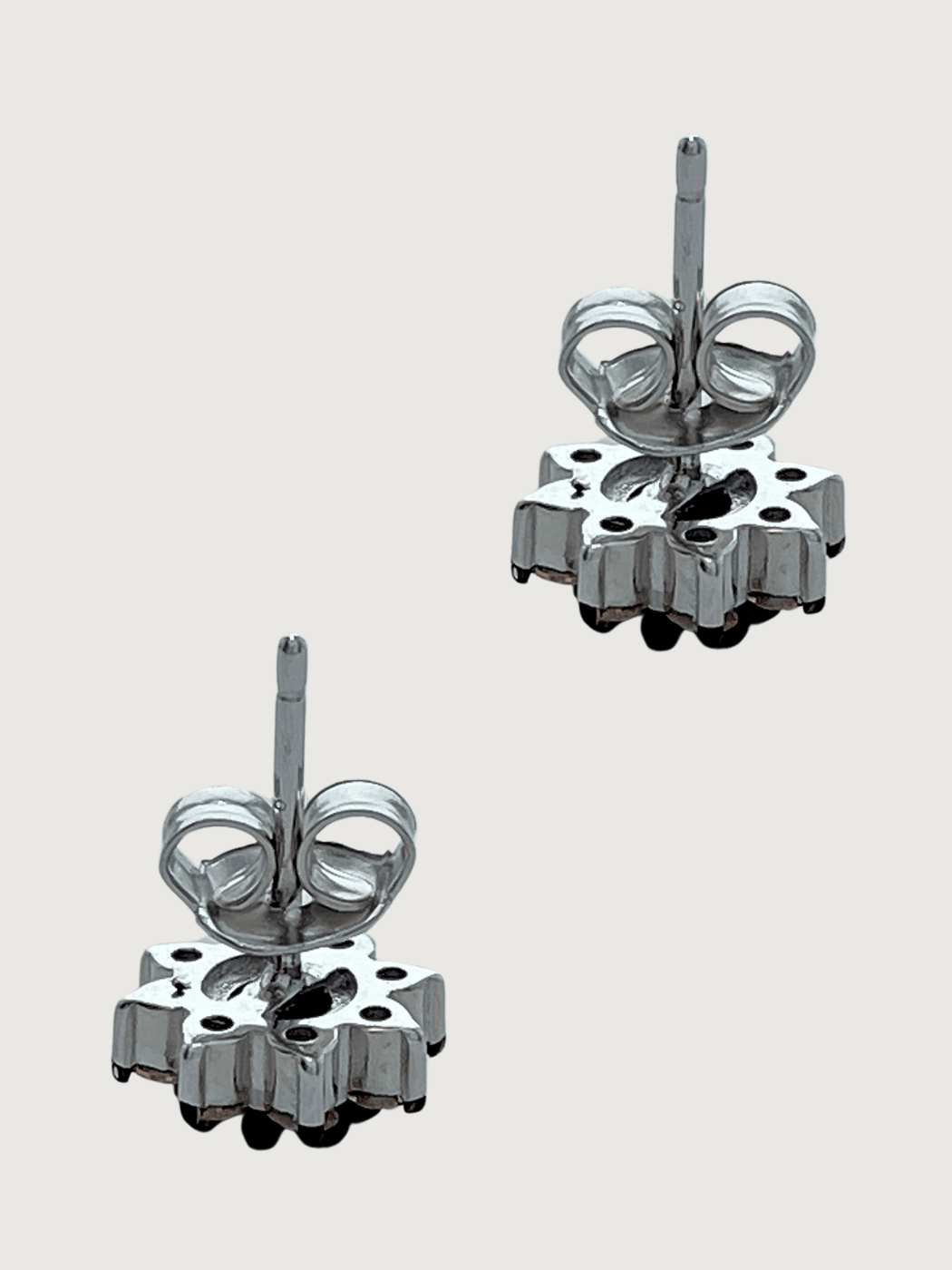 Rear View of Bluestar Stud Earrings in Sterling Silver Jewelry for Pierced Ears 18k Gold Plated 925 Metal Stone One Size 2.6gms