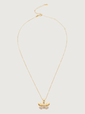 Rear View of Aara Butterfly Pendant Necklace Adjustable Length 18k Gold Plated 925 Sterling Silver One Size 2.7gms