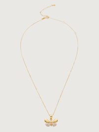 Rear View of Aara Butterfly Pendant Necklace Adjustable Length 18k Gold Plated 925 Sterling Silver One Size 2.7gms