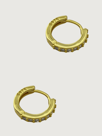 Rear View of Lana Huggie Hoop Earrings in Sterling Silver with 18K Gold Plating Jewelry for Pierced Ears 18k Plated 925 Metal Stone One Size 2gms