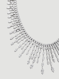 Closeup of Kaia Necklace Set With Earrings And Bracelet in Rhodium Plated Metal Comfort Fit Copper One Size 67.7gms Mix