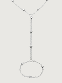 Closeup of Candice Hand Chain Bracelet in 925 Sterling Silver Adjustable Length One Size 1.7gms