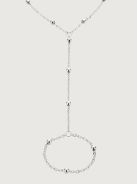 Closeup of Candice Hand Chain Bracelet in 925 Sterling Silver Adjustable Length One Size 1.7gms