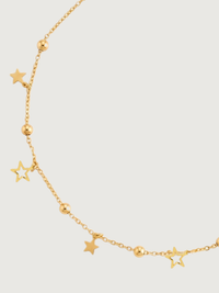 Rear View of Stella Star Anklet Comfort Fit 18k Gold Plated 925 Sterling Silver 9 inches 1.9gms
