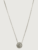 Front View of Ava Solitaire Pendant in Rhodium Plated Sterling Silver Adjustable Length 925 Metal Stone One Size 2.7gms