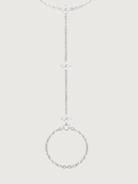 Closeup of Irene Star Hand Chain Bracelet in 925 Sterling Silver Comfort Fit One Size 1.5gms