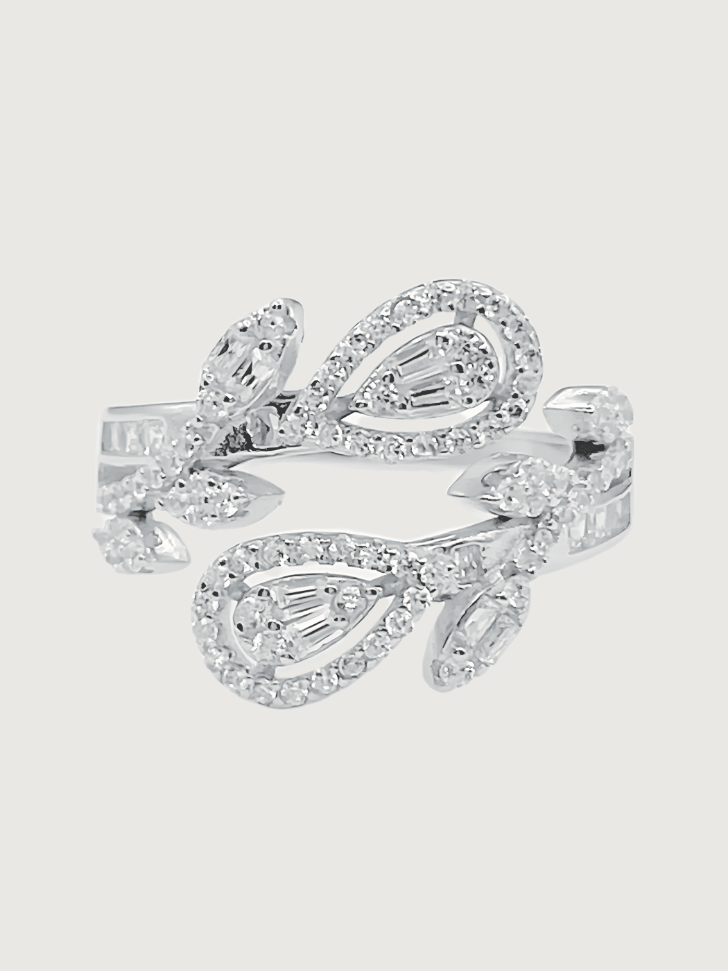 Front View of Cassy Open Adjustable Ring in 925 Sterling Silver Comfort Fit One Size 3.4gms