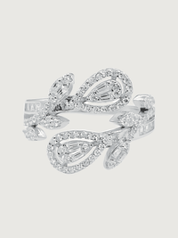 Front View of Cassy Open Adjustable Ring in 925 Sterling Silver Comfort Fit One Size 3.4gms