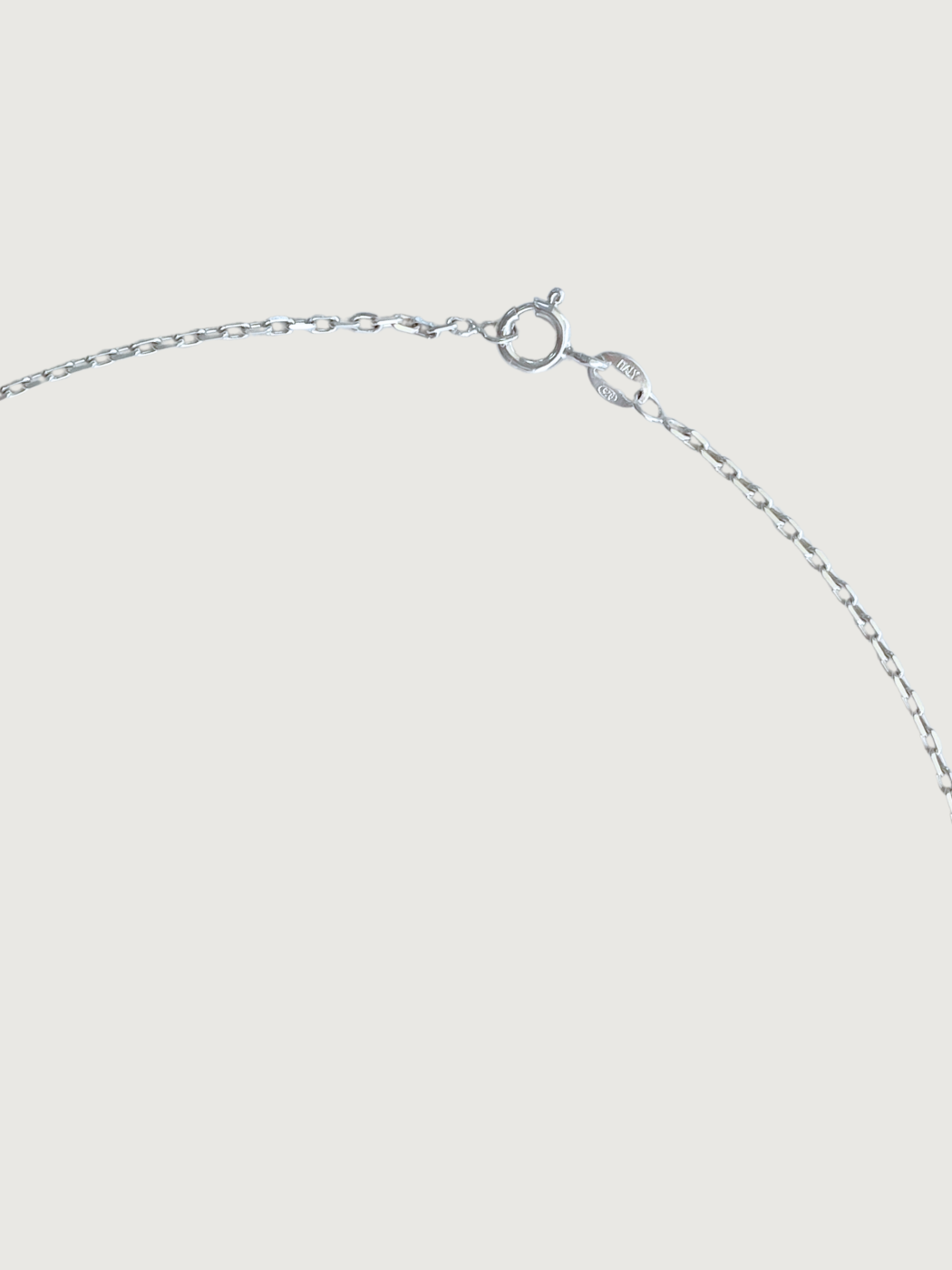 Rear View of Sylvia Long Necklace in 925 Sterling Silver Comfort Fit 94 cm 18.9gms