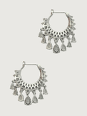Rear View of Samra Sparkle Earrings in Rhodium Plated Metal Jewelry for Pierced Ears Stone Brass 925 Sterling Silver One Size 10.1gms Copper
