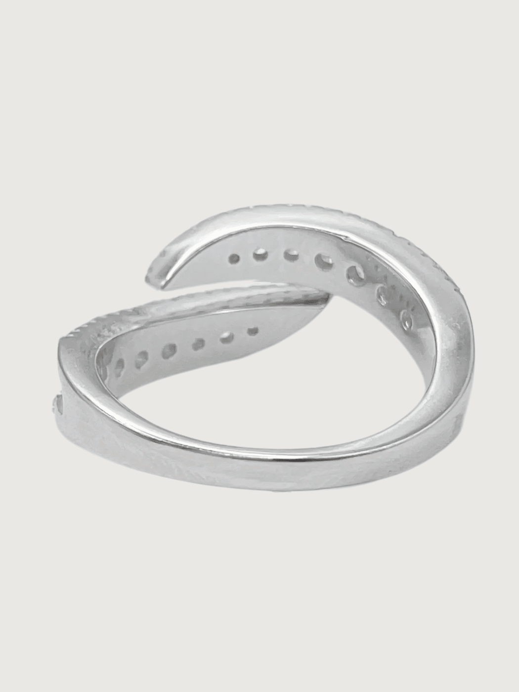 Rear View of Jane Open Adjustable Ring in 925 Sterling Silver Comfort Fit Metal 4.67gms