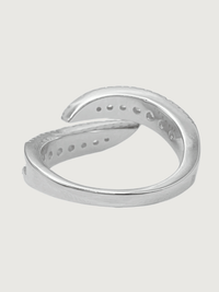 Rear View of Jane Open Adjustable Ring in 925 Sterling Silver Comfort Fit Metal 4.67gms