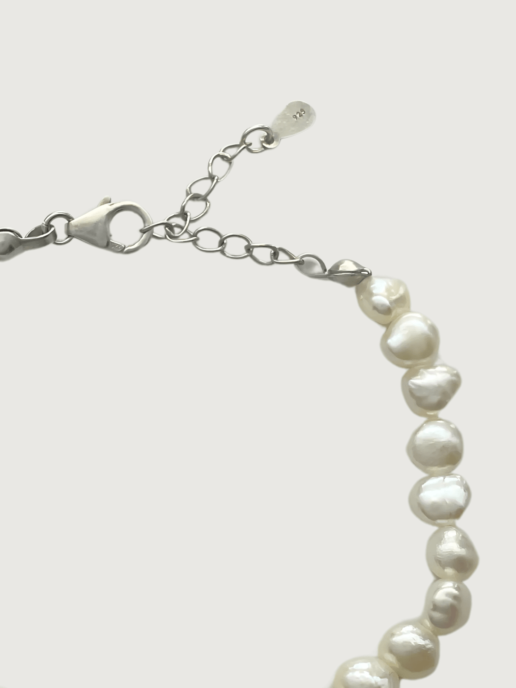Rear View of Ariel Keshi Pearl Bracelet in 925 Sterling Silver Adjustable Length Metal Stone One Size 8.3gms