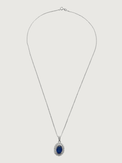Rear View of Ayesha Necklace & Earrings Set in Sterling Silver- Blue Fixed Length 925 Silver Metal Stone One Size 9.1gms
