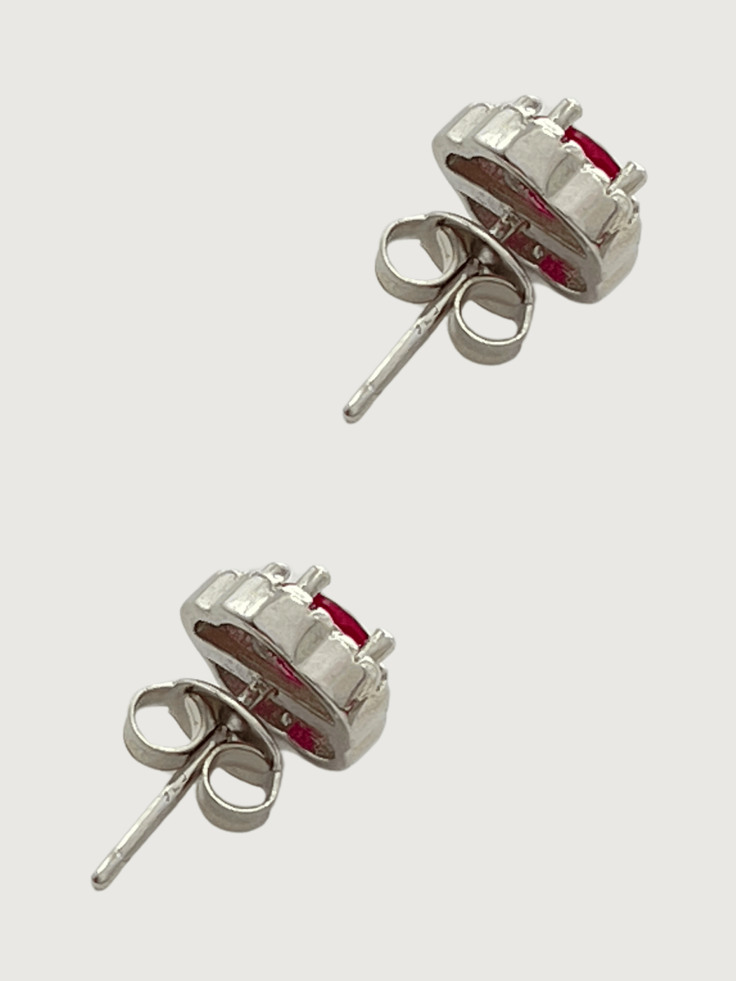 Rear View of Clare Stud Earrings in Sterling Silver Jewelry for Pierced Ears 925 Metal Stone One Size 2.7gms