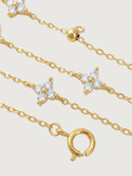 Closeup of Irene Star Charm Anklet in 18K Gold Plated Sterling Silver Adjustable Length 18k 925 1.7gms