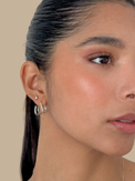 Model Wearing Carla Claw Stud Earrings Jewelry for Pierced Ears 925 Sterling Silver 1.5 cm 2.4gms