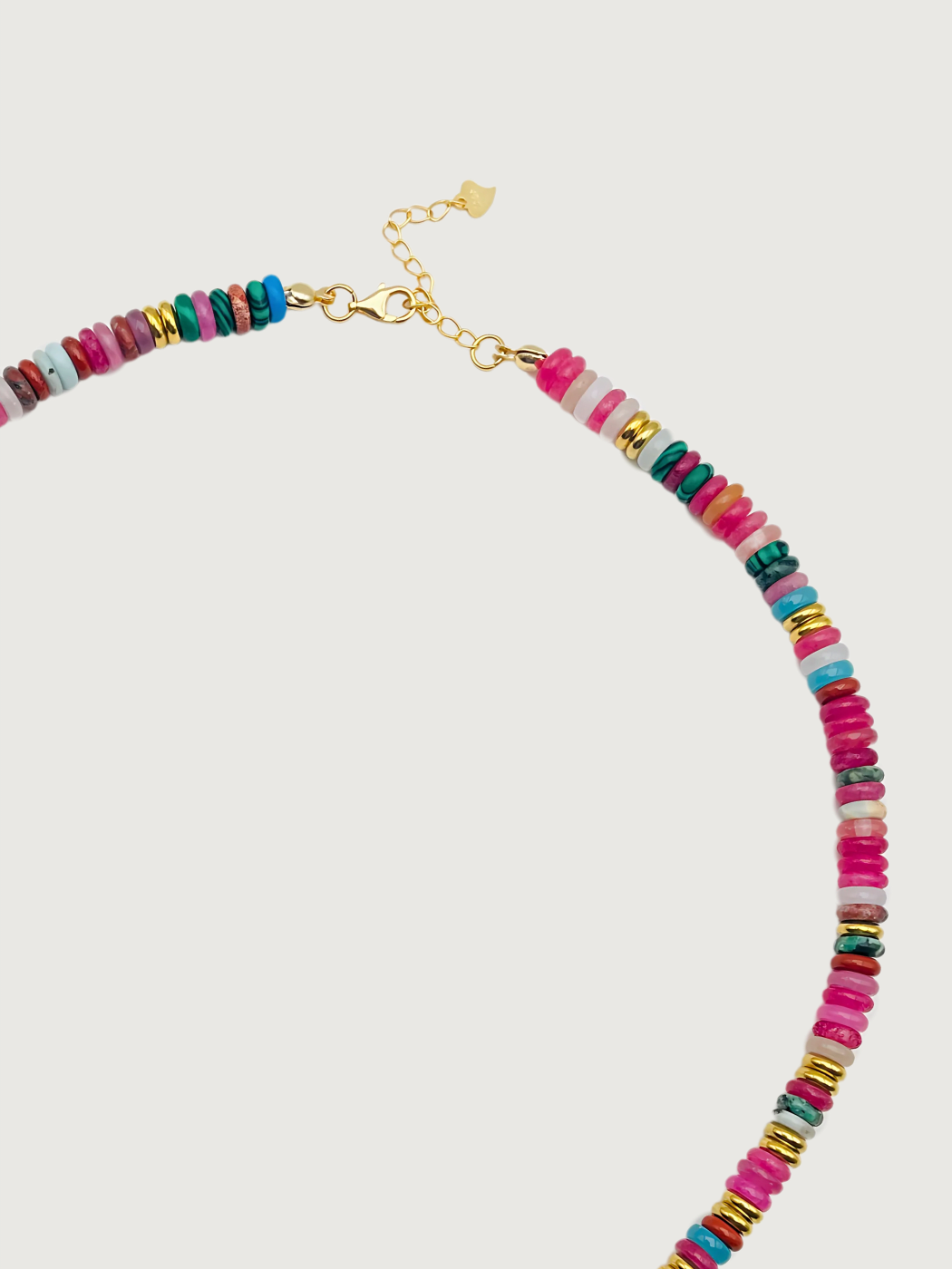 Rear View of Miley Multicolor Necklace in 18k Gold Plated Sterling Silver Adjustable Length 925 Metal Stone One Size 36.6gms